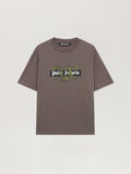 PALM ANGELS Snake Box Logo Regular T-Shirt DARK GREY - GREEN PMAA109F25JER008