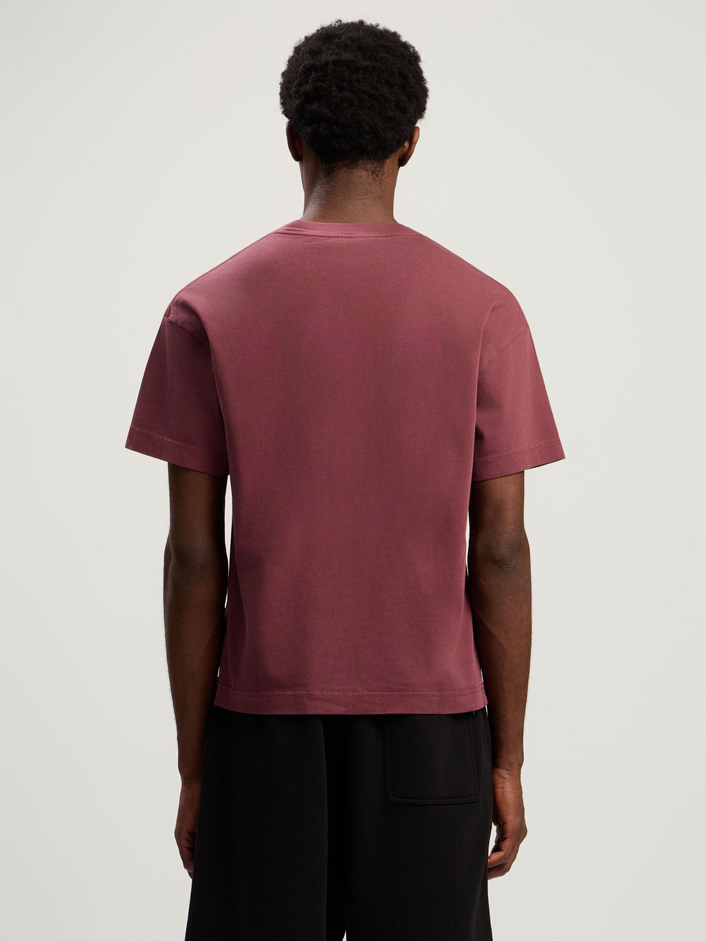 PALM ANGELS Neck Logo Regular T-Shirt BURGUNDY - RED PMAA109F25JER009