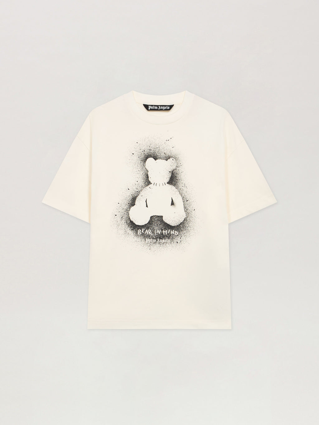 PALM ANGELS Spray Bear Reg T-Shirt OFF WHITE - BLACK PMAA109F25JER00B