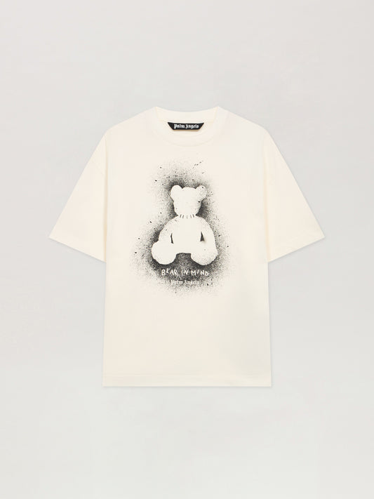 PALM ANGELS Spray Bear Reg T-Shirt OFF WHITE - BLACK PMAA109F25JER00B