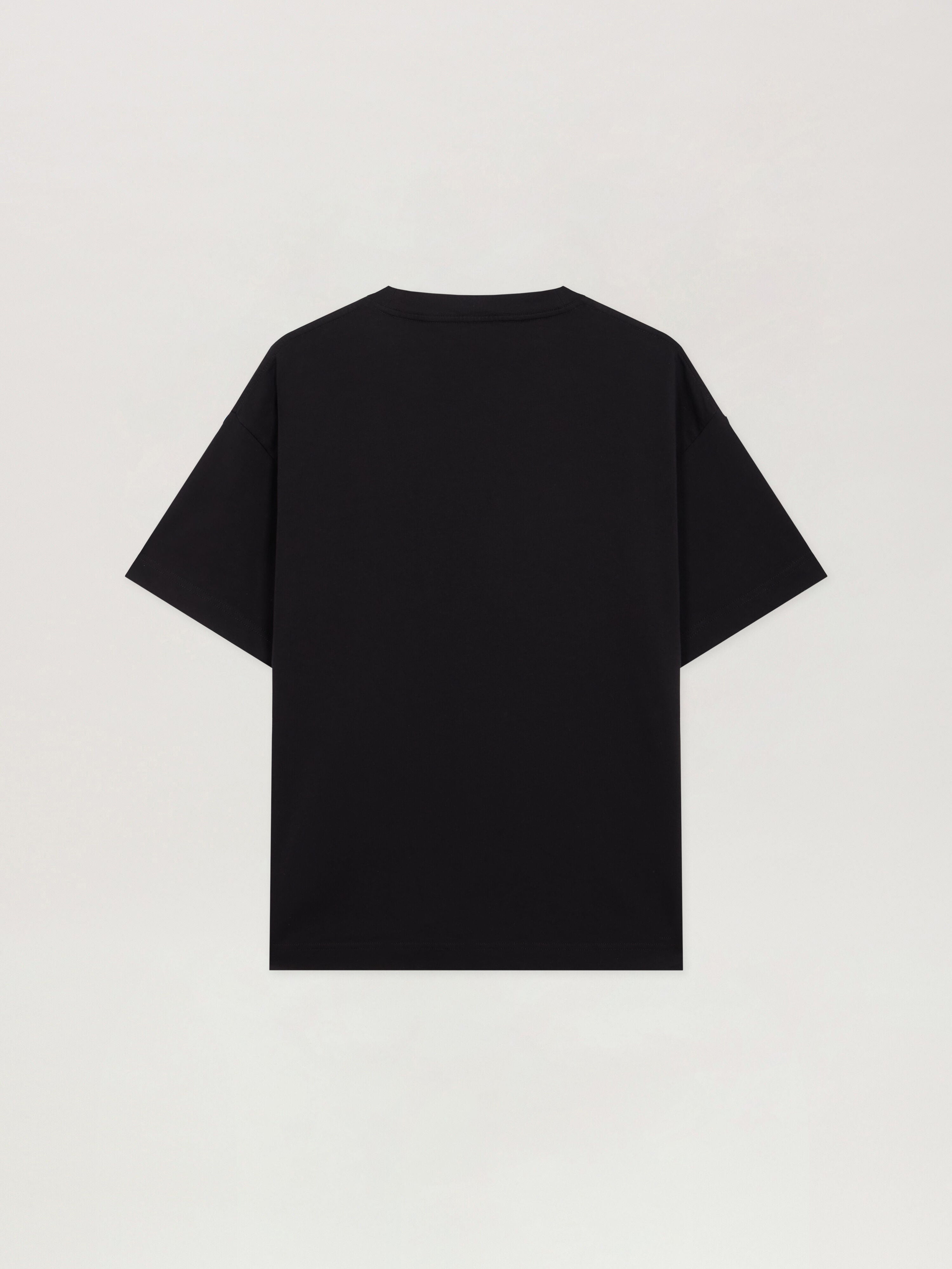 PALM ANGELS Spray Neck Logo T-Shirt BLACK - OFF WHITE PMAA109F25JER00C
