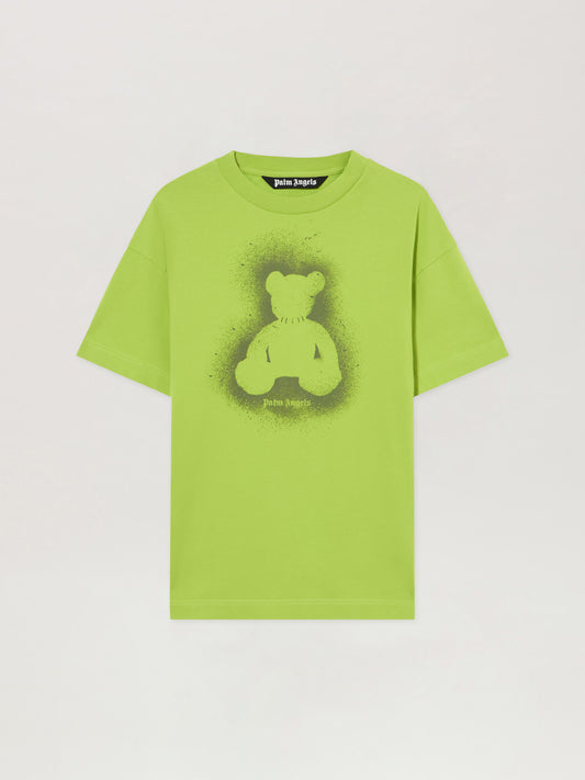 PALM ANGELS Spray Bear T-Shirt LIME MILITARY GREEN PMAA109S26JER001