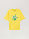 PALM ANGELS Palm Leaf T-Shirt YELLOW GREEN PMAA109S26JER003