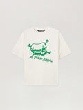 PALM ANGELS Skull T-Shirt OFF WHITE GREEN PMAA109S26JER004