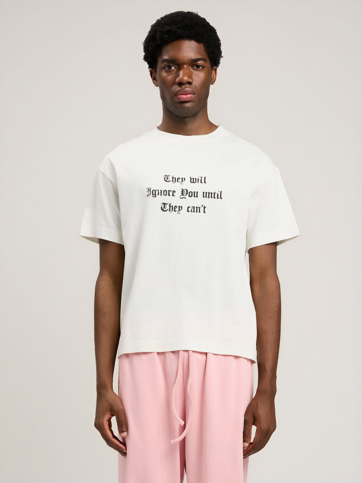 PALM ANGELS Statement T-Shirt OFF WHITE BLACK PMAA109S26JER005