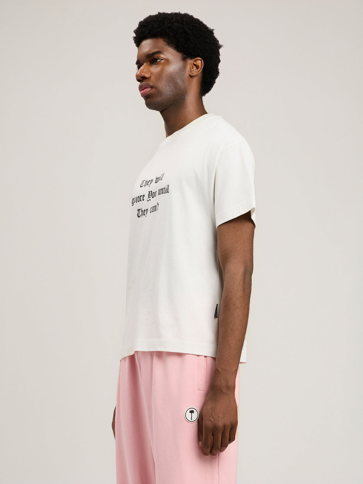 PALM ANGELS Statement T-Shirt OFF WHITE BLACK PMAA109S26JER005