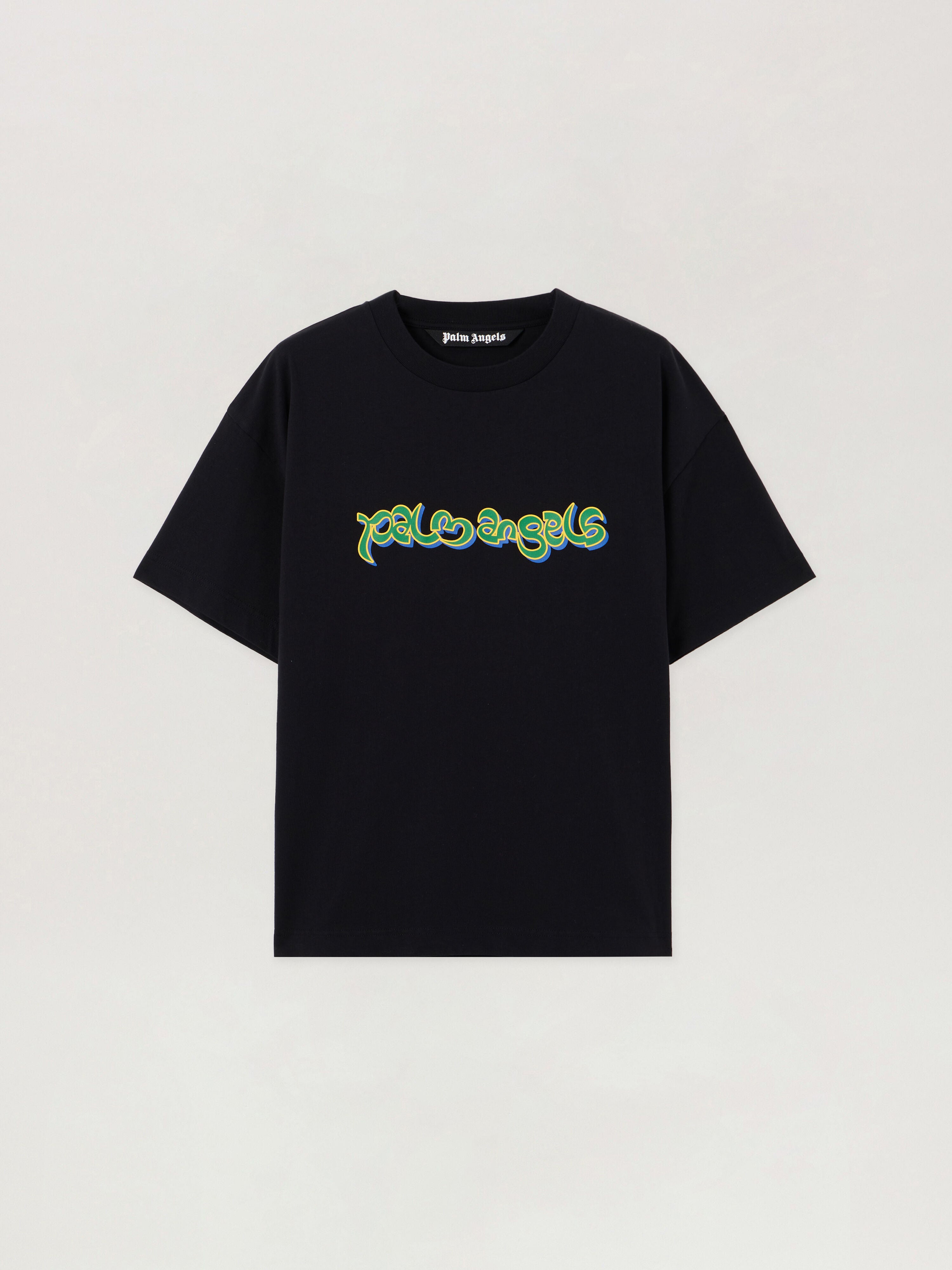 PALM ANGELS Thai Logo T-Shirt BLACK GREEN PMAA109S26JER009