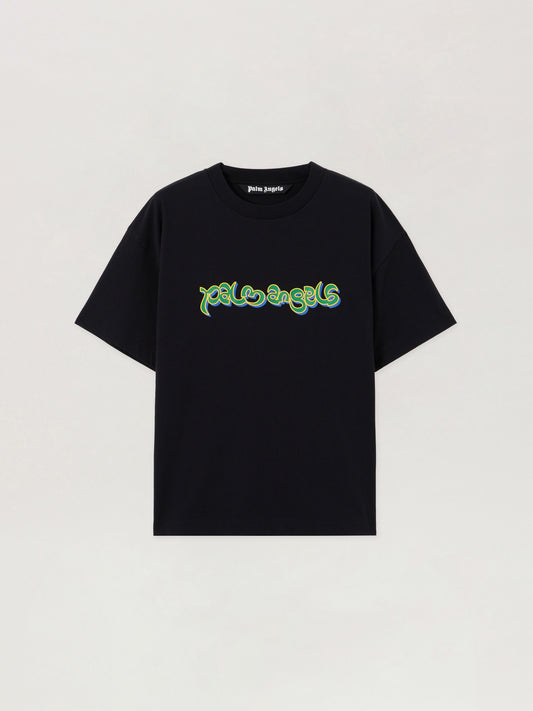 PALM ANGELS Thai Logo T-Shirt BLACK GREEN PMAA109S26JER009