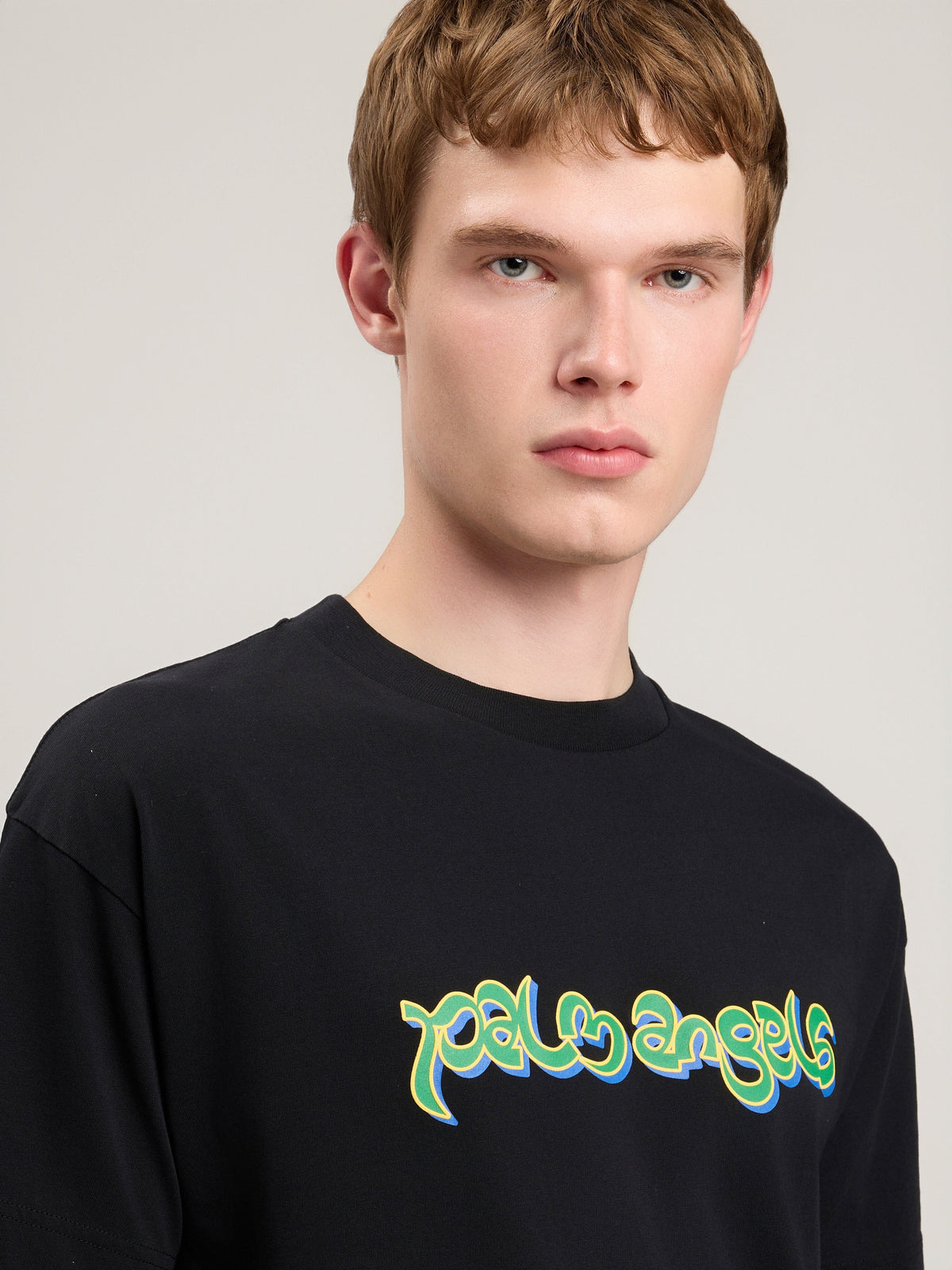 PALM ANGELS Thai Logo T-Shirt BLACK GREEN PMAA109S26JER009