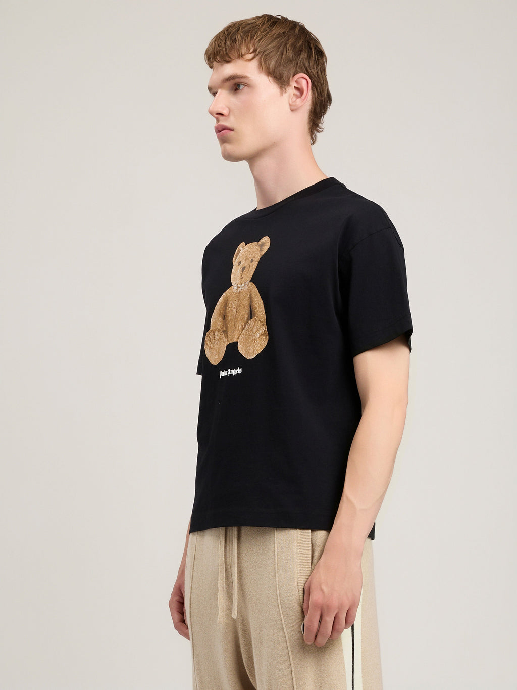 PALM ANGELS Bear T-Shirt BLACK BROWN PMAA109S26JER00A