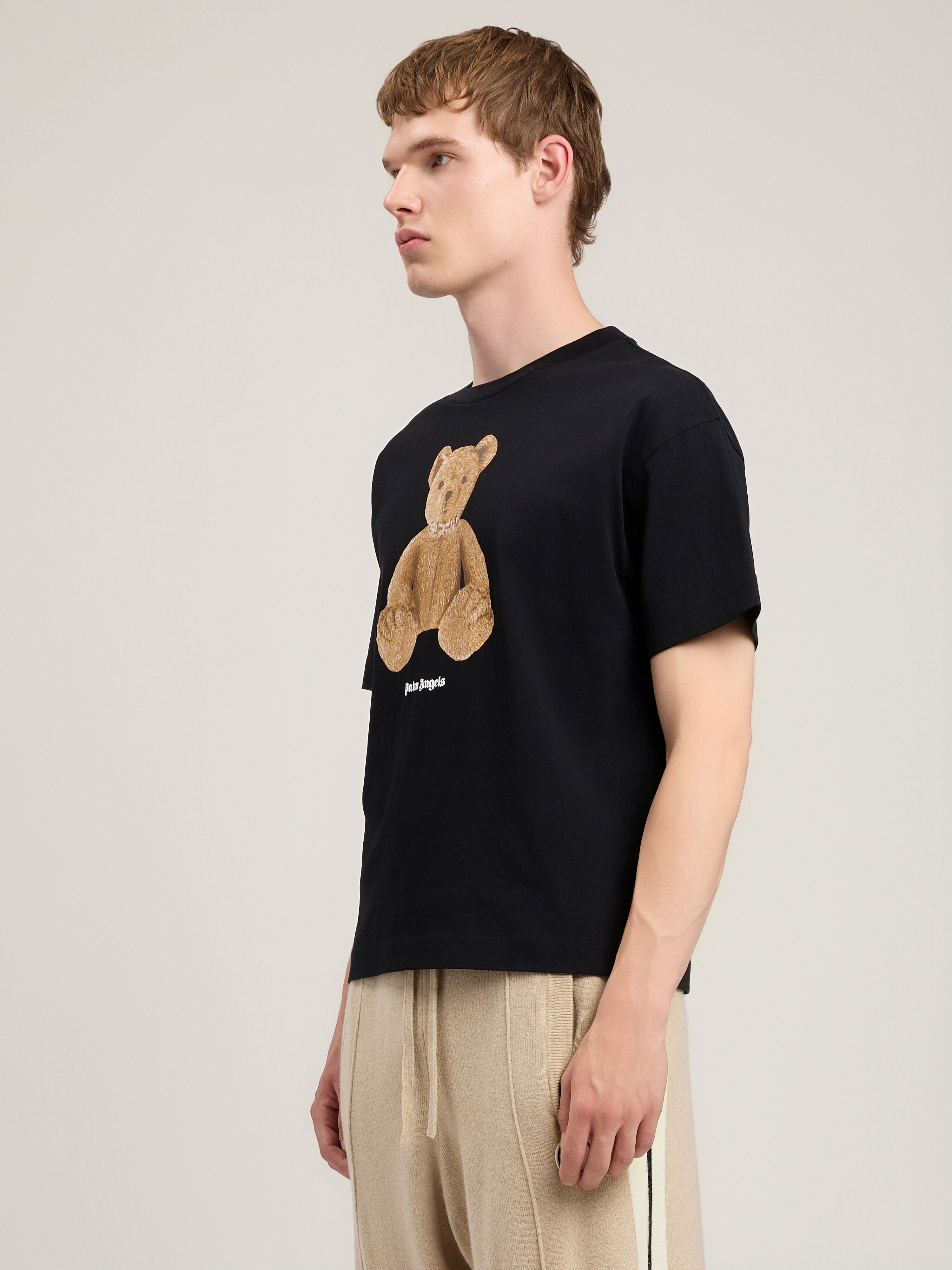 PALM ANGELS Bear T-Shirt BLACK BROWN PMAA109S26JER00A