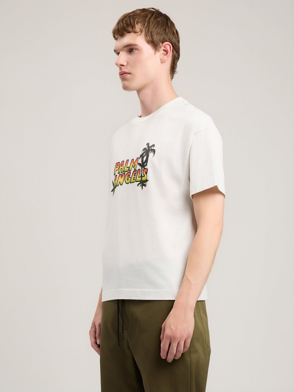 PALM ANGELS Palm Sunset T-Shirt OFF WHITE MULTICOLOR PMAA109S26JER00C