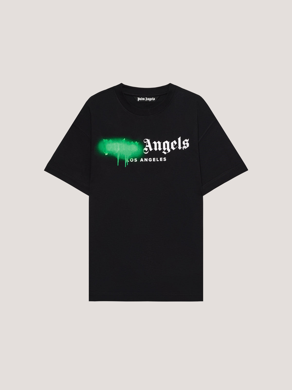 PALM ANGELS Spray City Los Angeles T-Shirt Black/Green PMAA109T26JER001