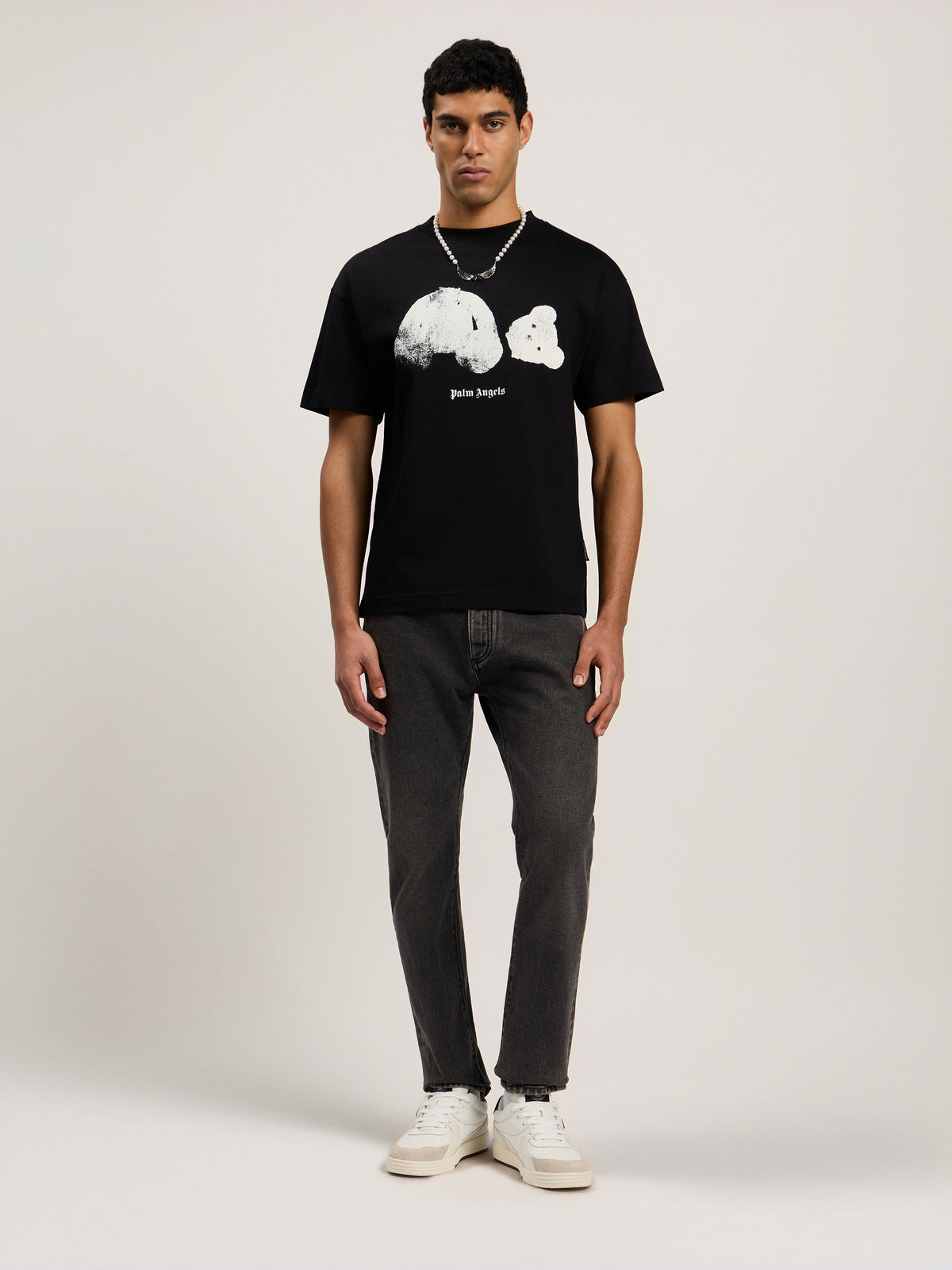 PALM ANGELS  Black/White PMAA109T26JER002