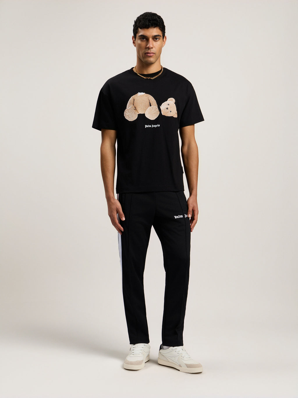 PALM ANGELS Broken Bear T-Shirt Black PMAA109T26JER003