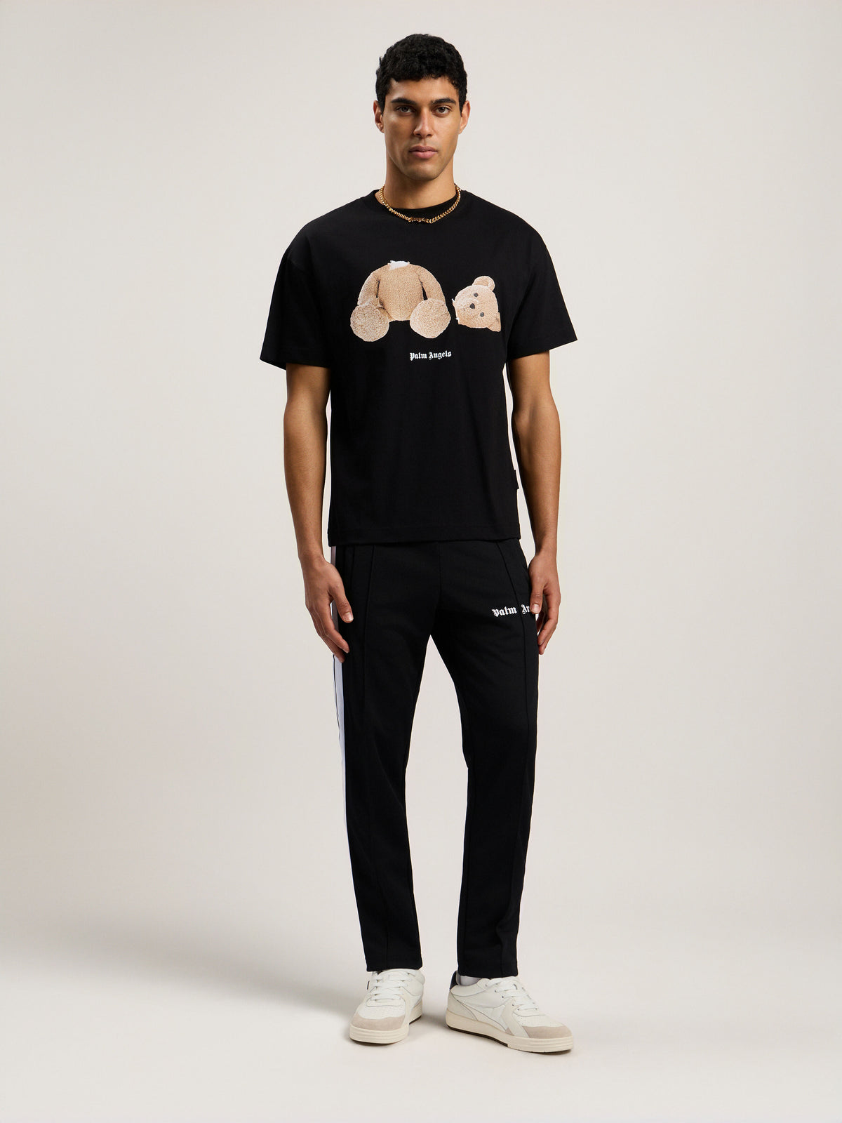 PALM ANGELS Broken Bear T-Shirt Black PMAA109T26JER003