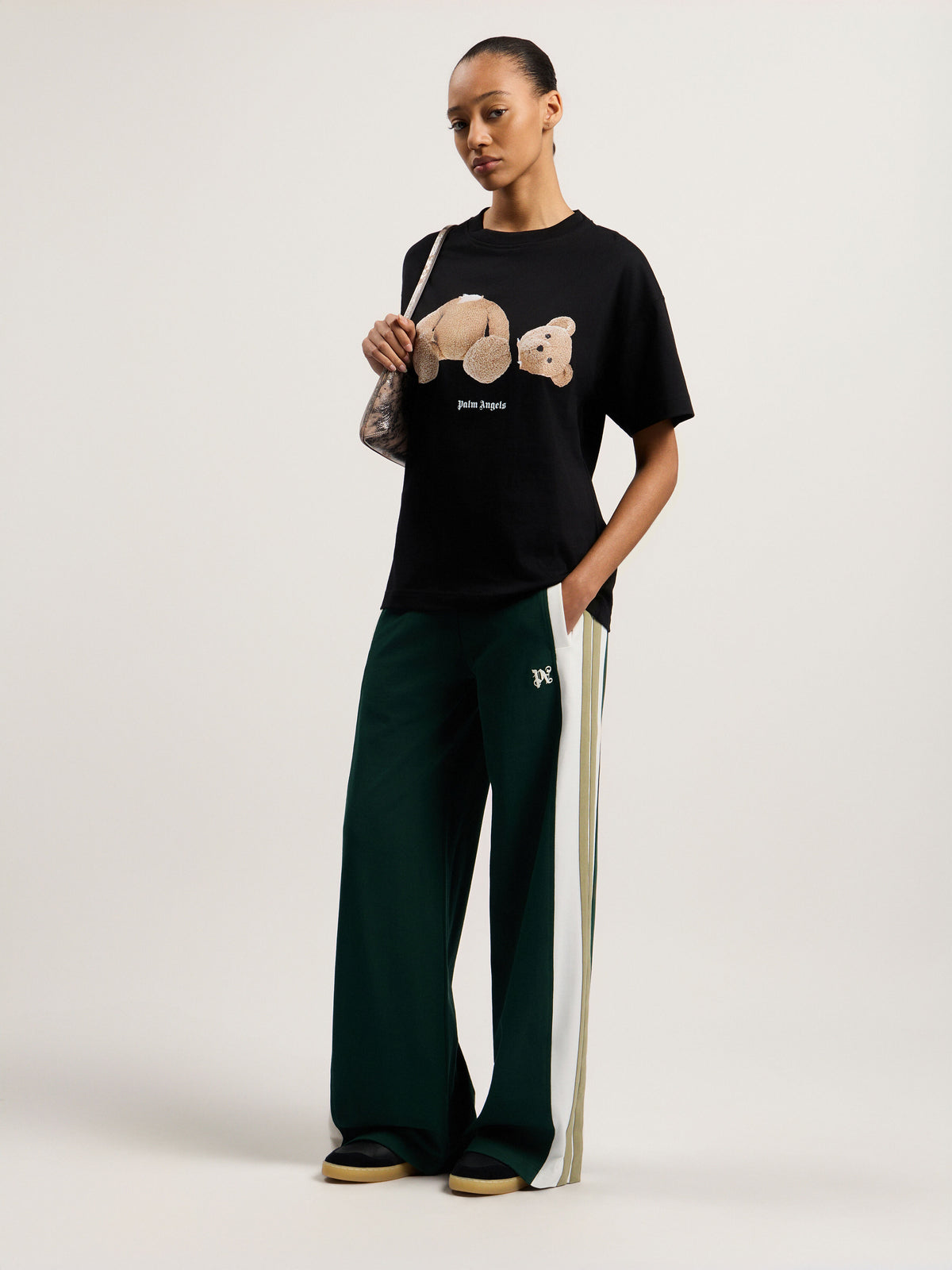 PALM ANGELS Broken Bear T-Shirt Black PMAA109T26JER003