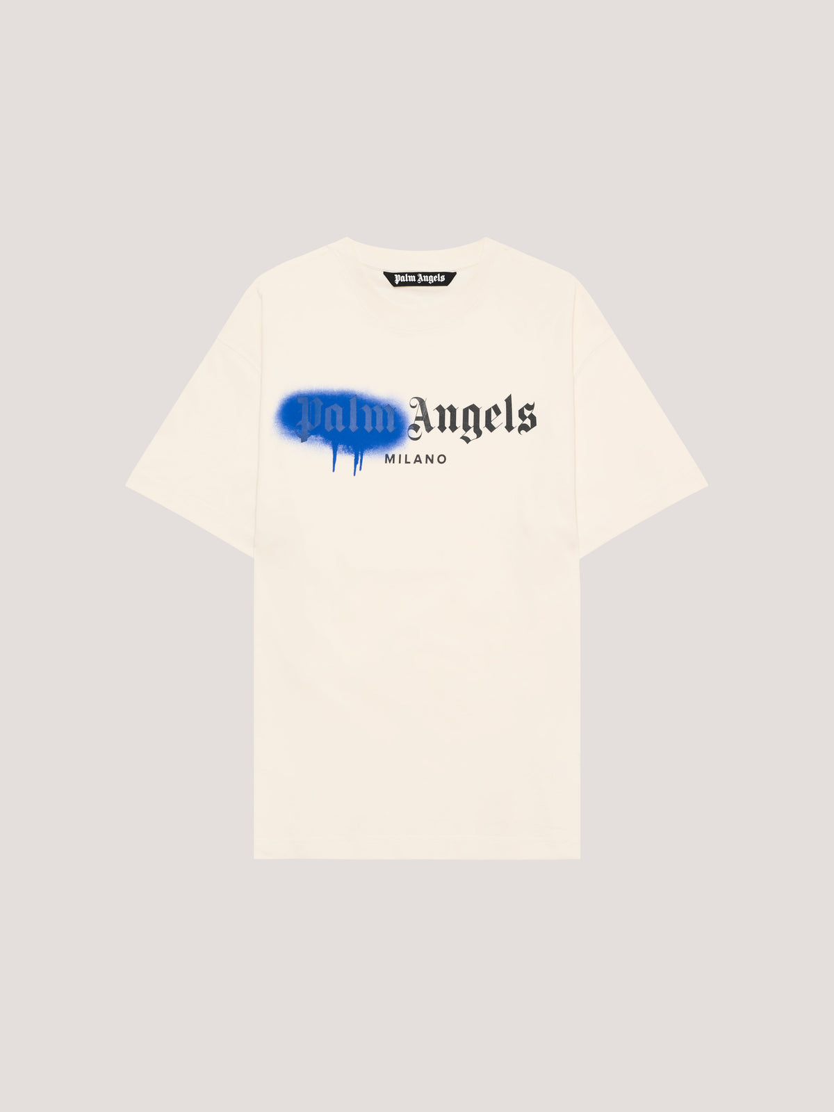 PALM ANGELS Spray City Milan T-Shirt OFF White/Blue PMAA109T26JER004