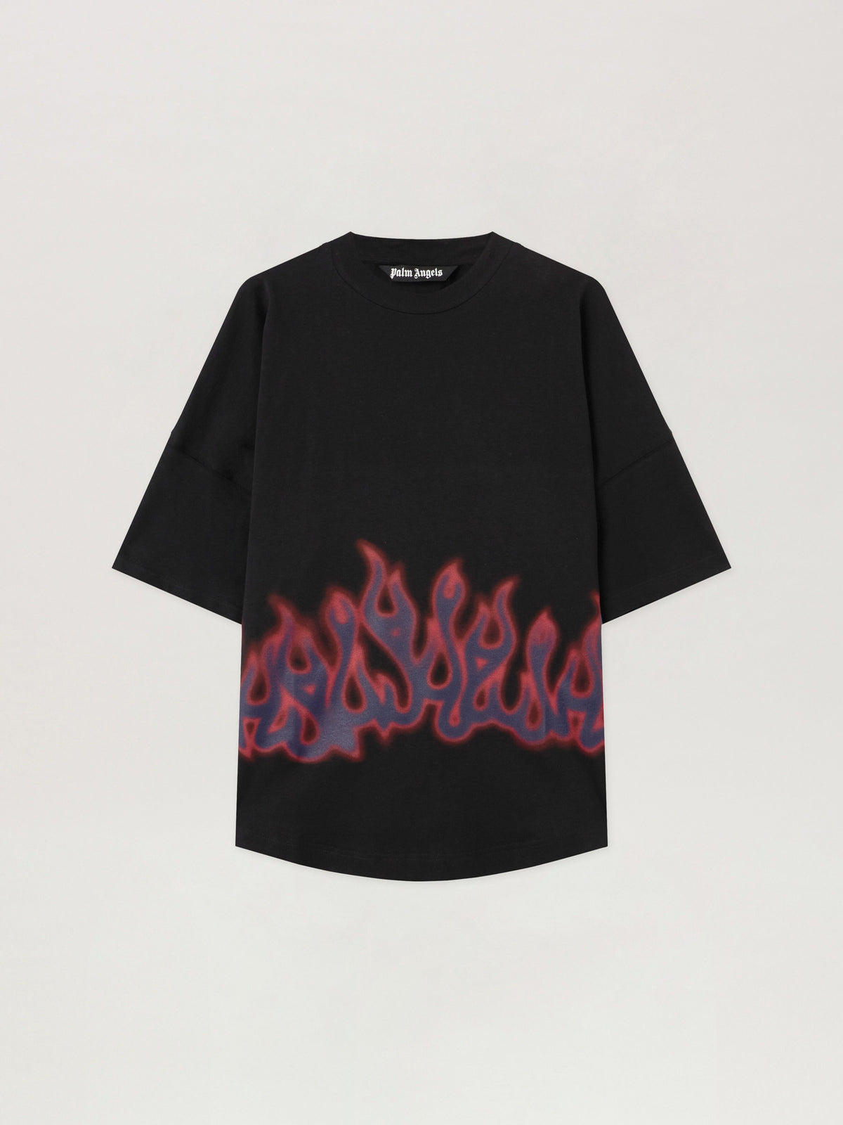 PALM ANGELS Flames Over T-Shirt BLACK - MULTICOLOR PMAA10BF25JER003