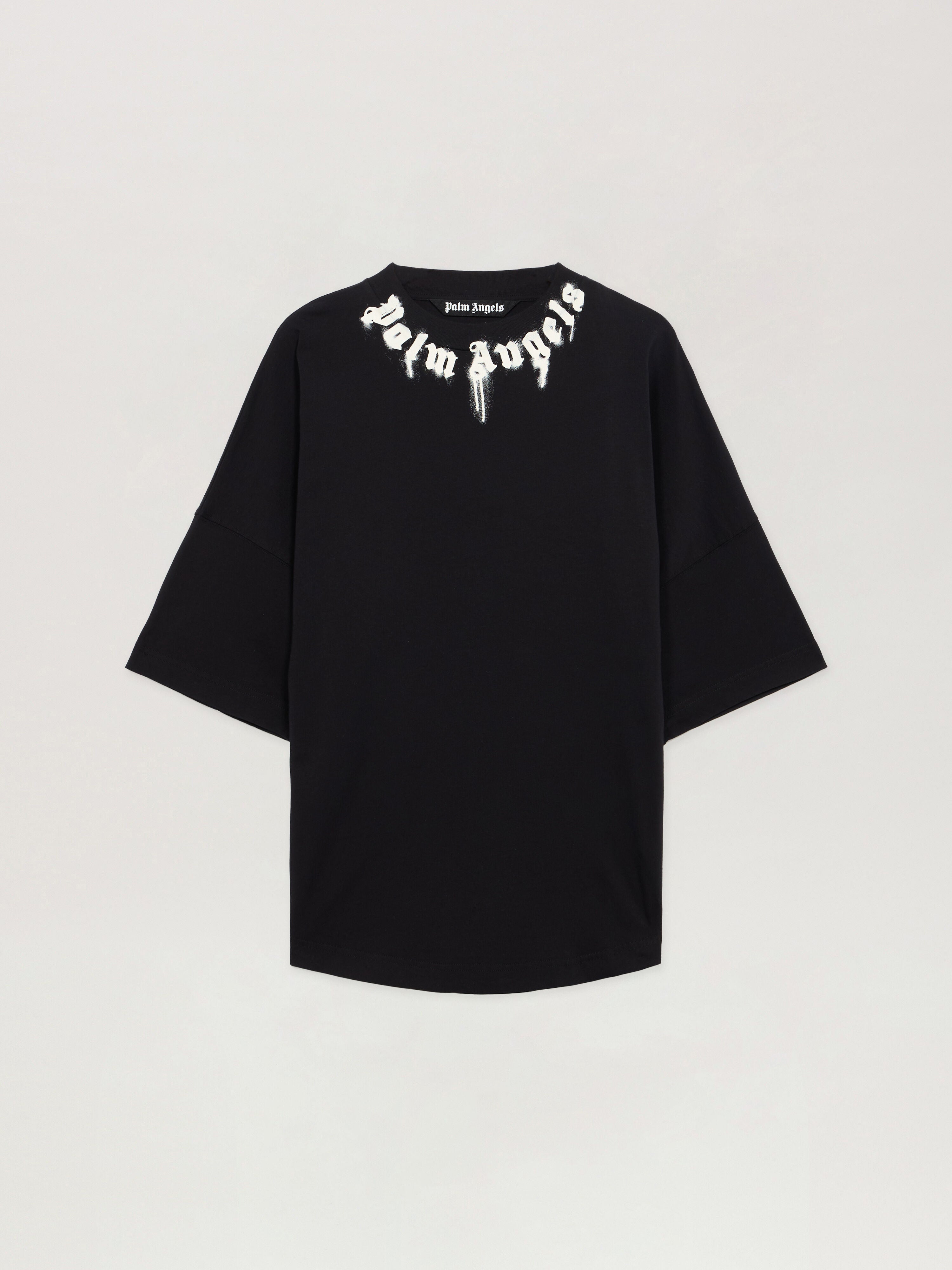 PALM ANGELS Classic Logo Over T-shirt BLACK - OFF WHITE PMAA10BF25JER006