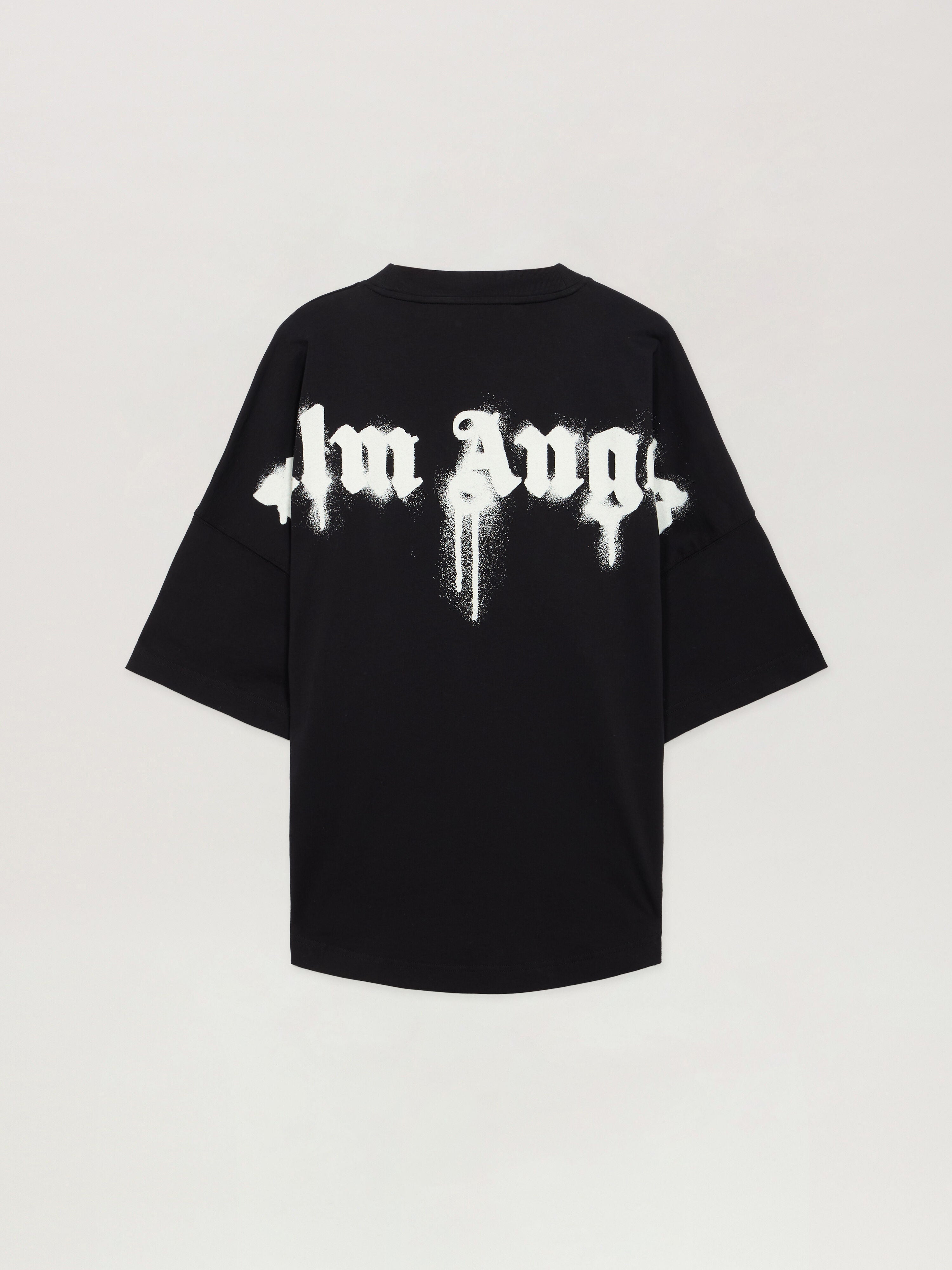 PALM ANGELS Classic Logo Over T-shirt BLACK - OFF WHITE PMAA10BF25JER006