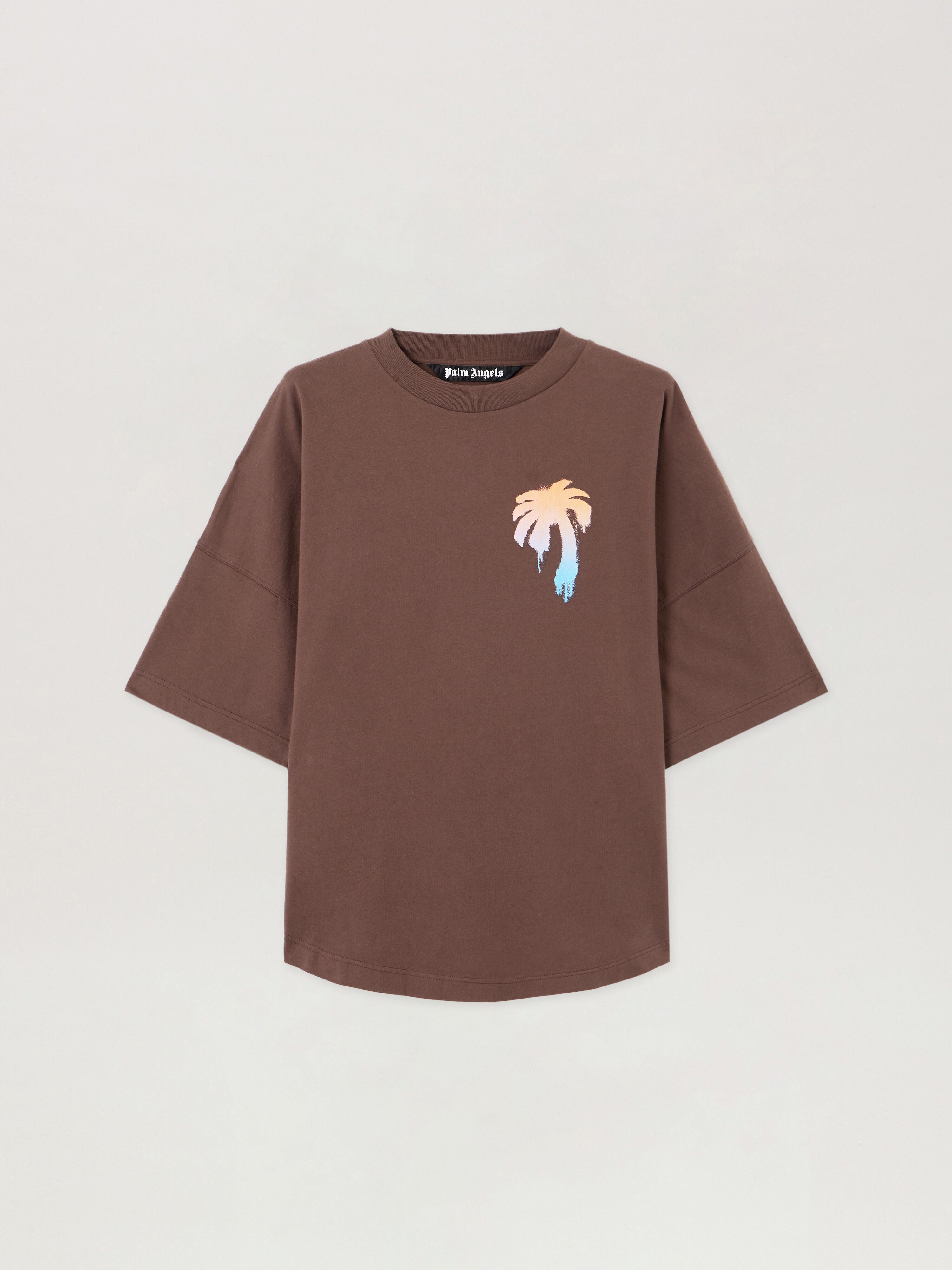 PALM ANGELS I Love PA Over T-Shirt BROWN WHITE PMAA10BS26JER003