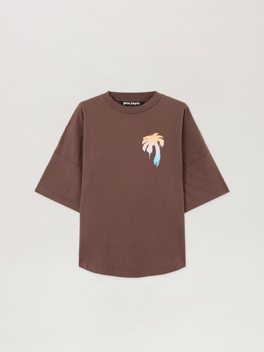 PALM ANGELS I Love PA Over T-Shirt BROWN WHITE PMAA10BS26JER003
