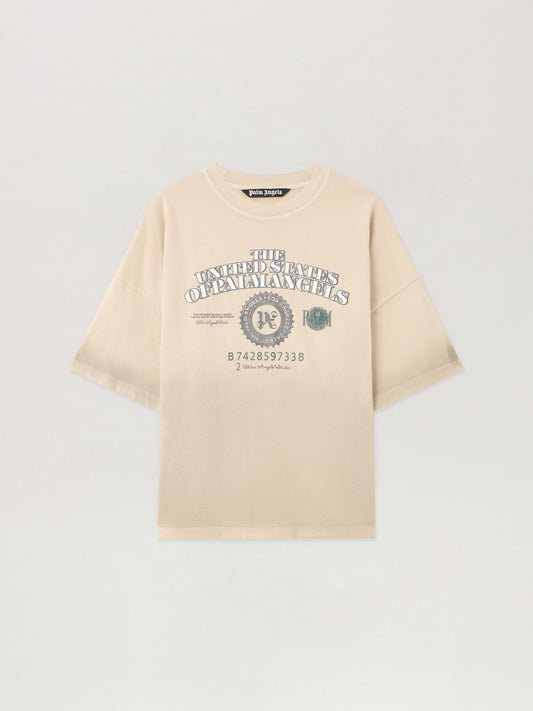PALM ANGELS Pa Dollar Loose T-Shirt IVORY - BLACK PMAA10DF25JER003
