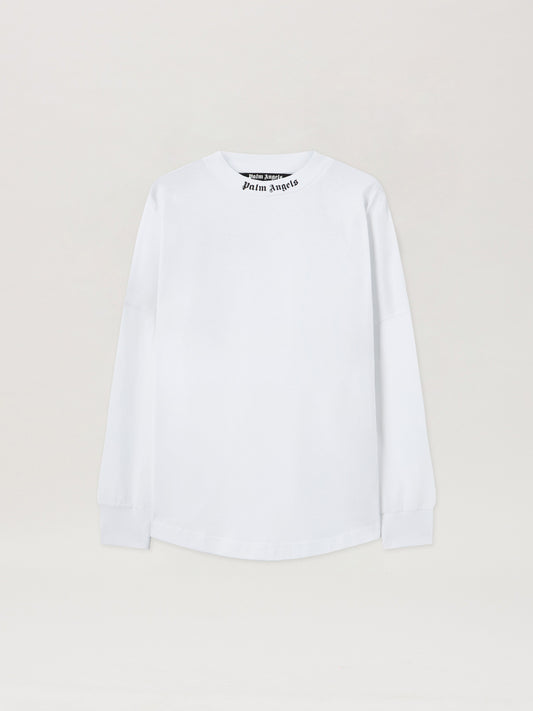 PALM ANGELS Classic Logo Over Tee L/S WHITE BLACK PMAB001C99JER004
