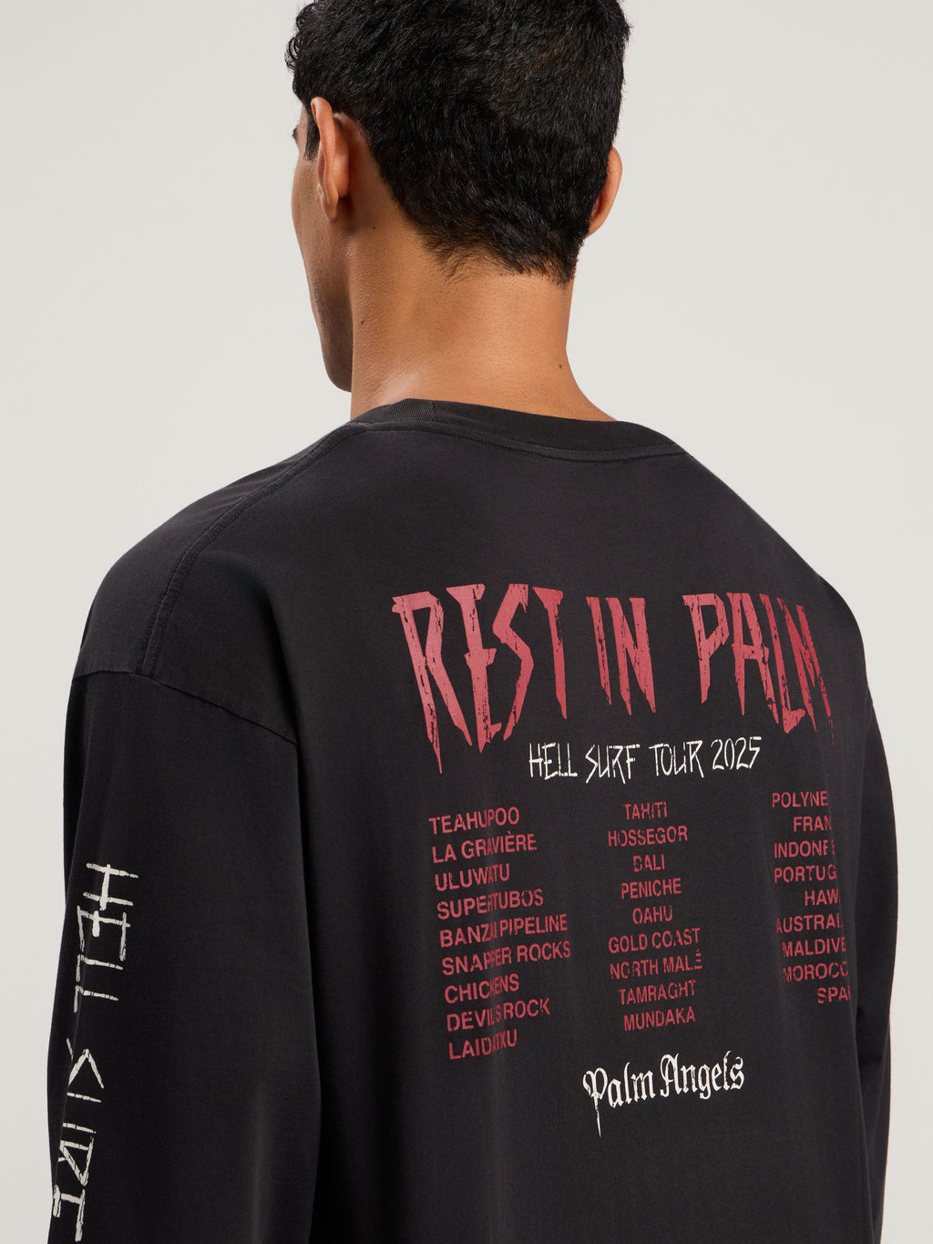 PALM ANGELS Rest In Palm Long Sleeve T-Shirt BLACK - MULTICOLOR PMAB058F25JER004