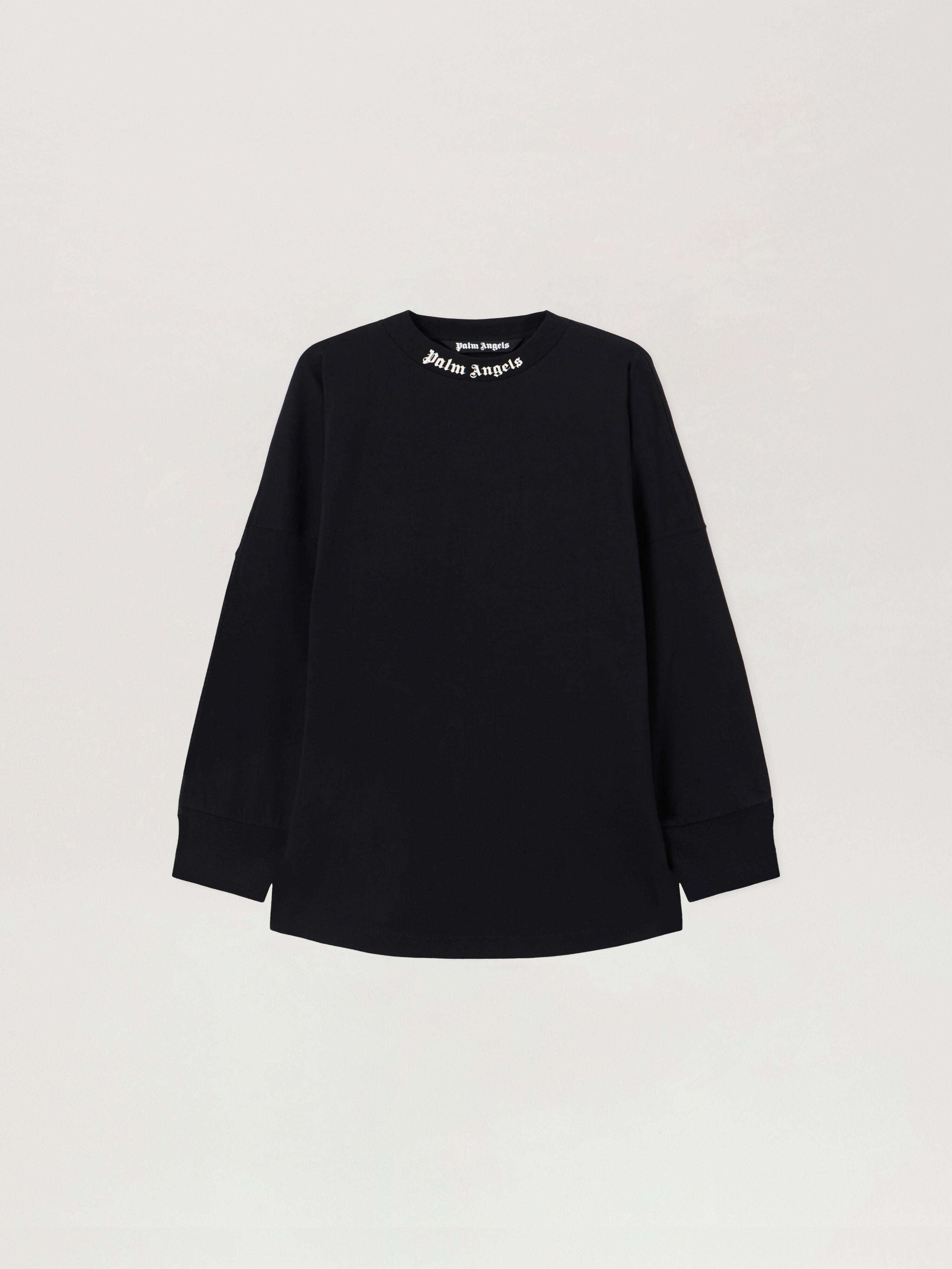 PALM ANGELS Classic Logo Long-Sleeved Over T-Shirt BLACK OFF WHITE PMAB059S26JER001