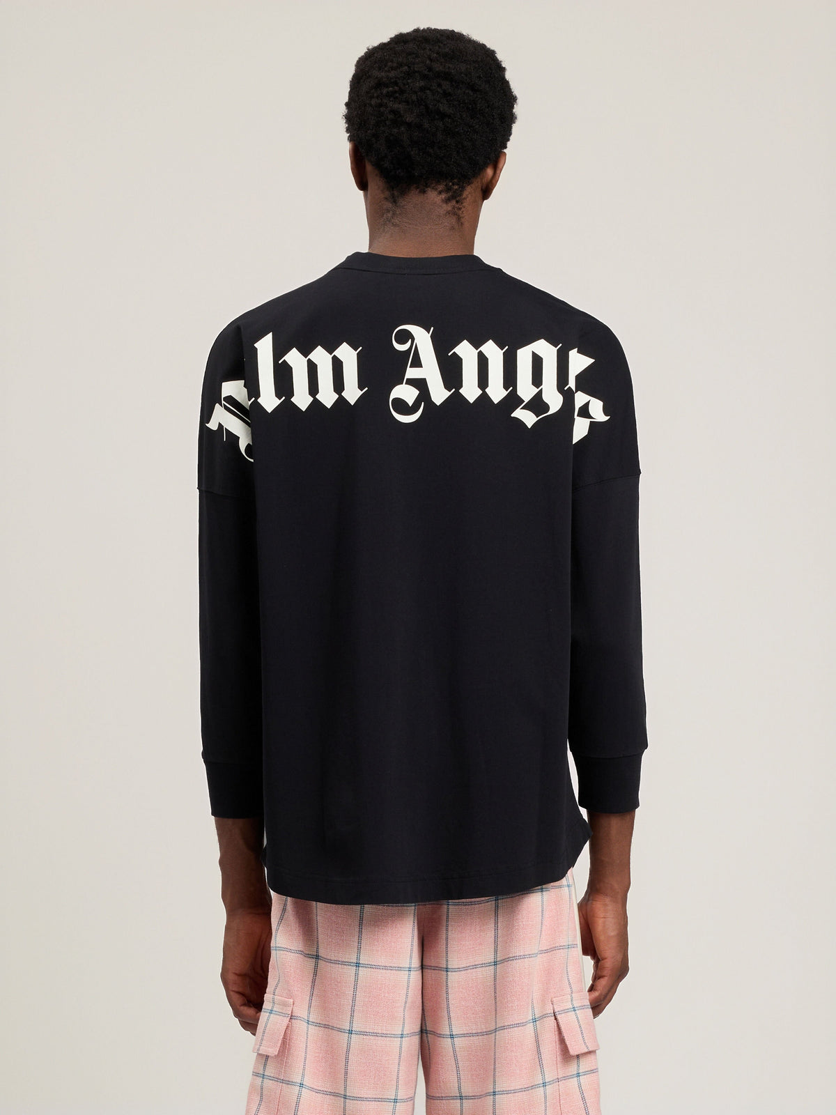 PALM ANGELS Classic Logo Long-Sleeved Over T-Shirt BLACK OFF WHITE PMAB059S26JER001