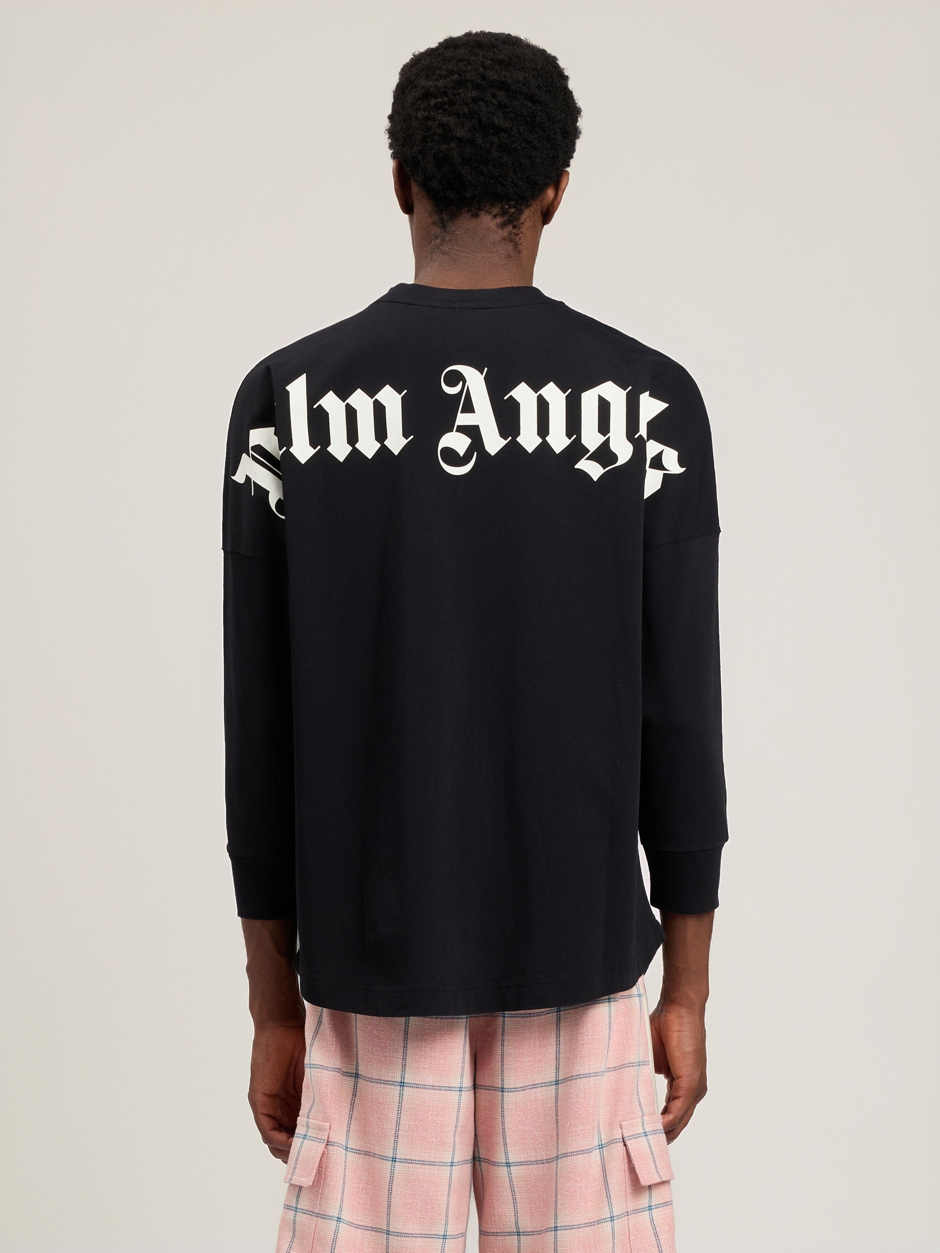 PALM ANGELS Classic Logo Long-Sleeved Over T-Shirt BLACK OFF WHITE PMAB059S26JER001
