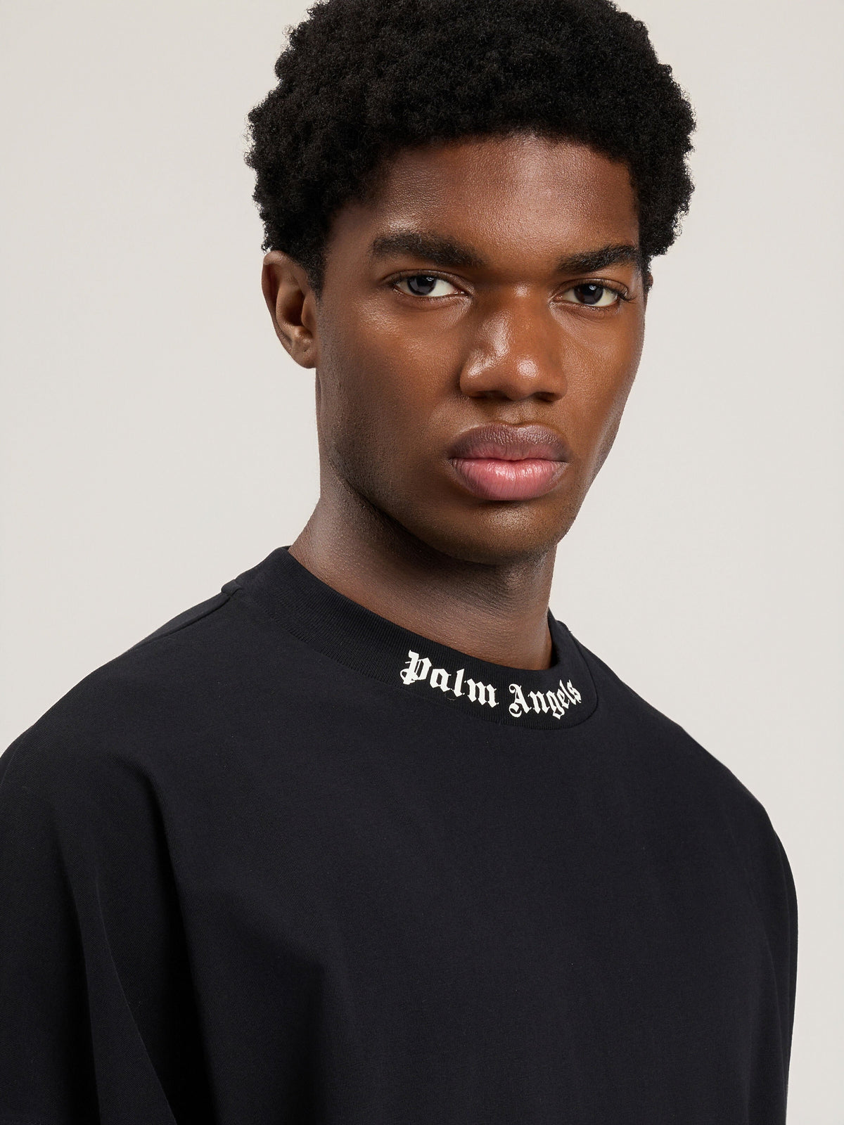 PALM ANGELS Classic Logo Long-Sleeved Over T-Shirt BLACK OFF WHITE PMAB059S26JER001