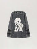 PALM ANGELS Skull Double Long-Sleeved Shirt BLACK OFF WHITE PMAB05ES26JER001