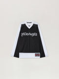 PALM ANGELS Thai Logo Mesh Loose Long-Sleeved T-Shirt BLACK WHITE PMAB05FS26FAB001