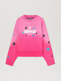 PALM ANGELS  PARADISE PALM CREW FUCHSIA - OFF WHITE PMBA026S25FLE001