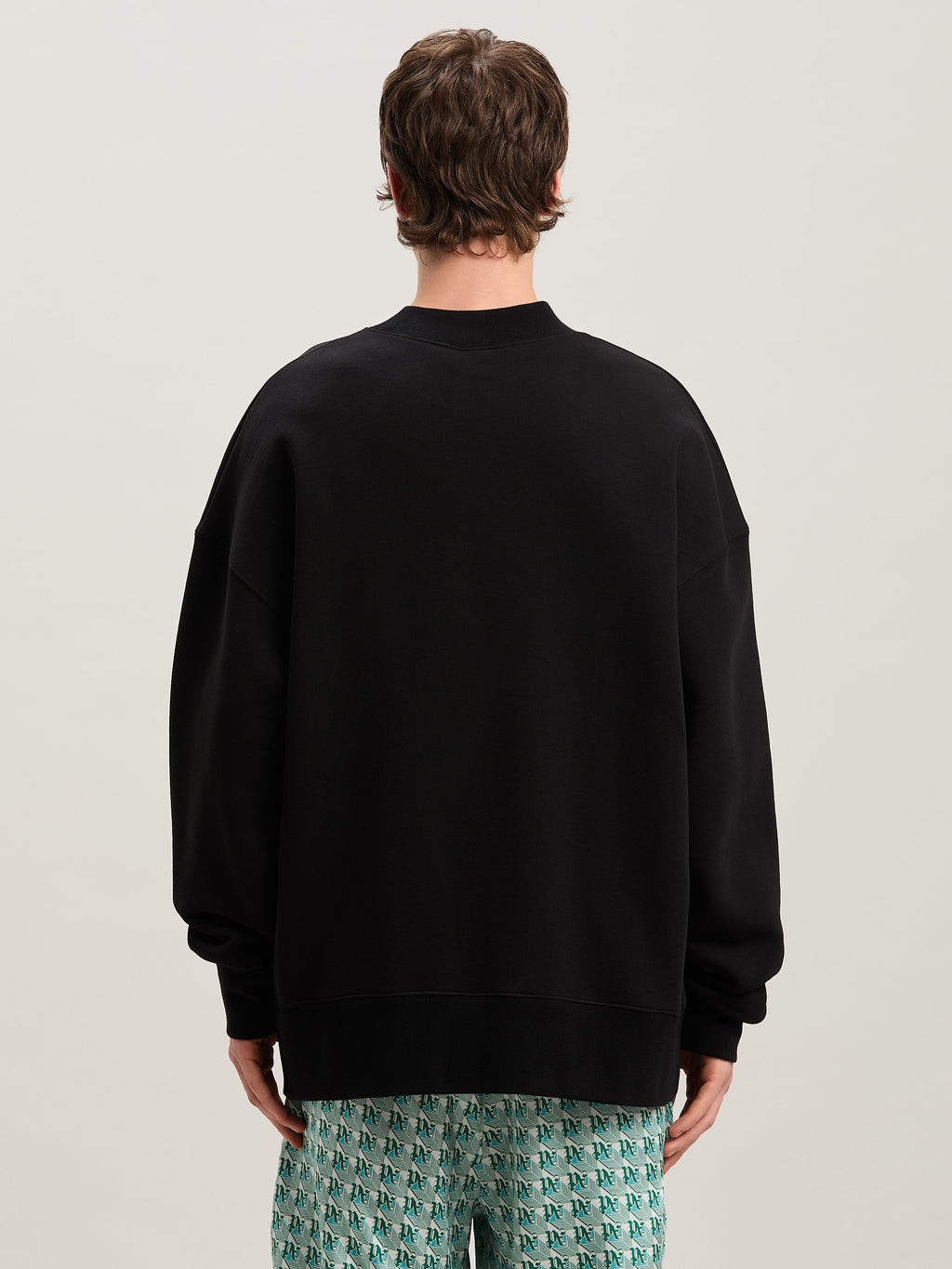 PALM ANGELS  NECK LOGO CREW BLACK - OFF WHITE PMBA026S25FLE002