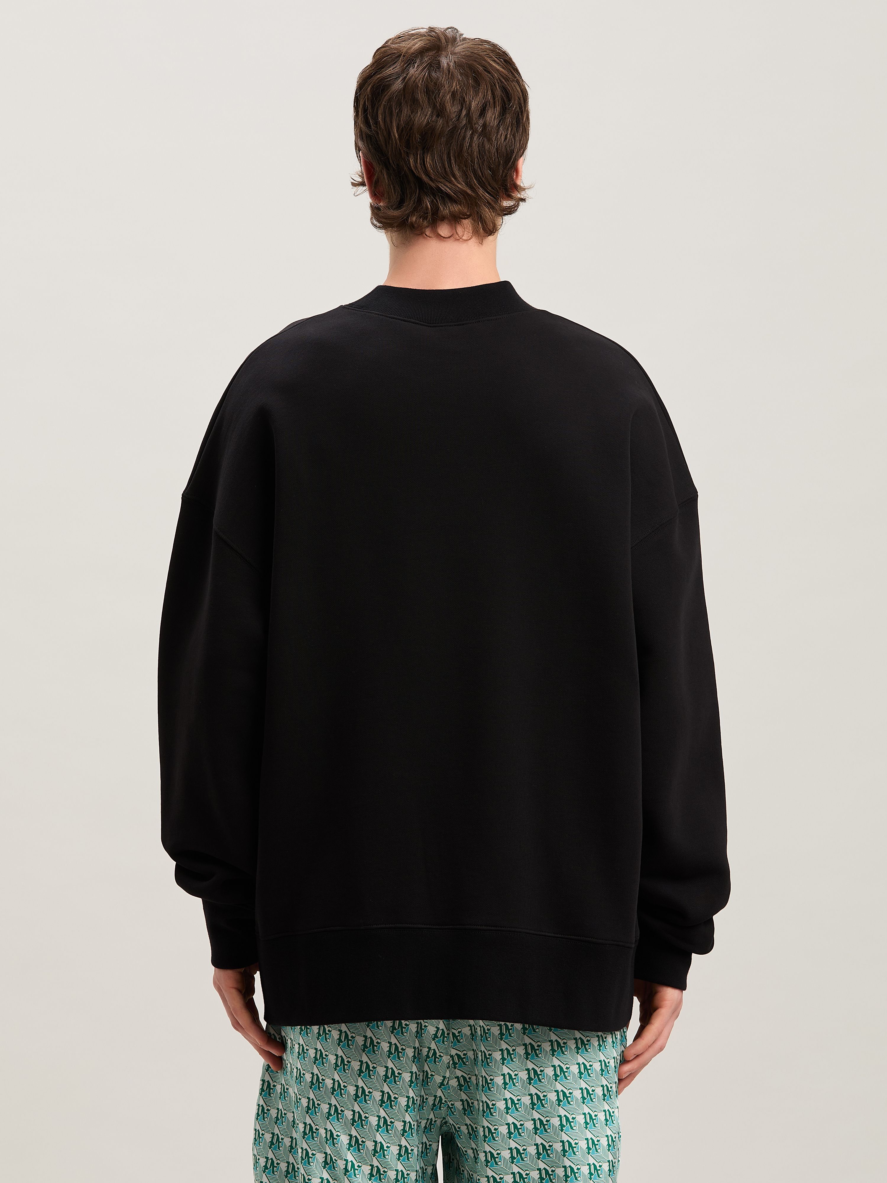 PALM ANGELS  NECK LOGO CREW BLACK - OFF WHITE PMBA026S25FLE002