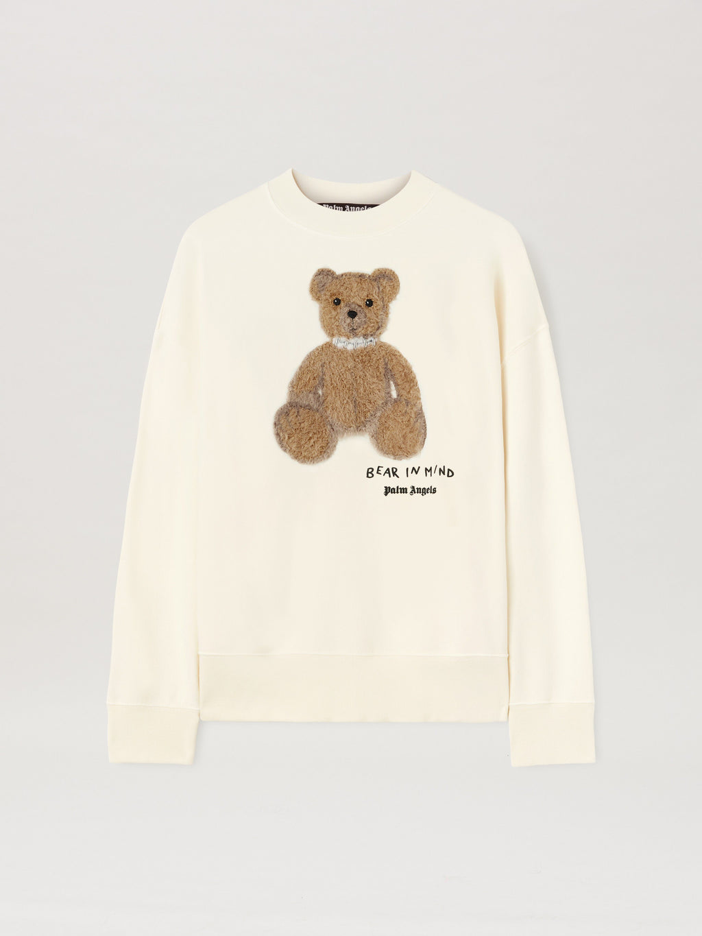 PALM ANGELS  BEAR IN MIND CREW OFF WHITE - BROWN PMBA026S25FLE003