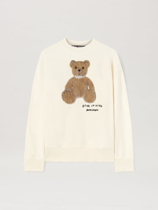 PALM ANGELS  BEAR IN MIND CREW OFF WHITE - BROWN PMBA026S25FLE003