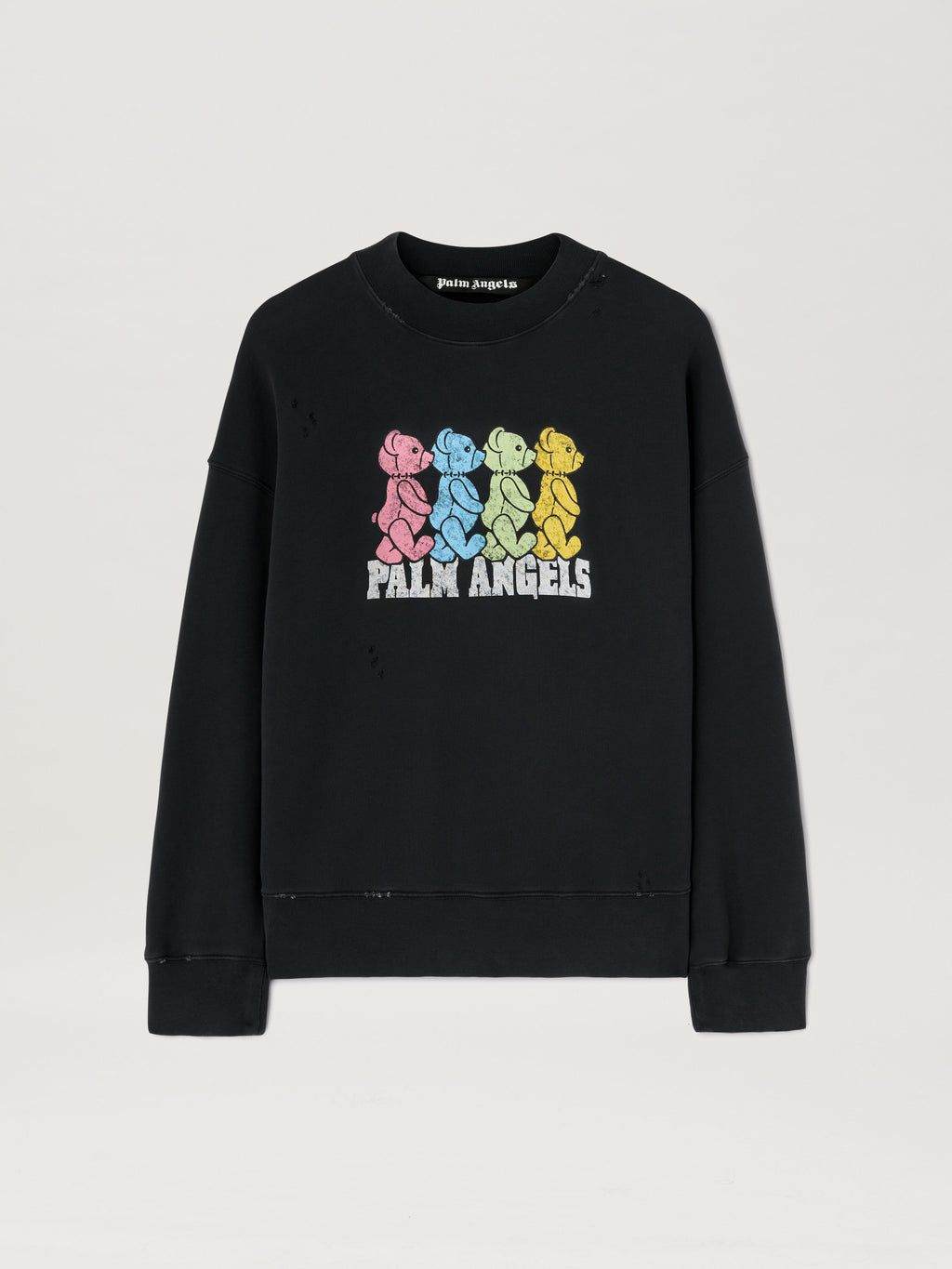 PALM ANGELS  CROSSROADS BEARS CREW BLACK - MULTICOLOR PMBA026S25FLE004