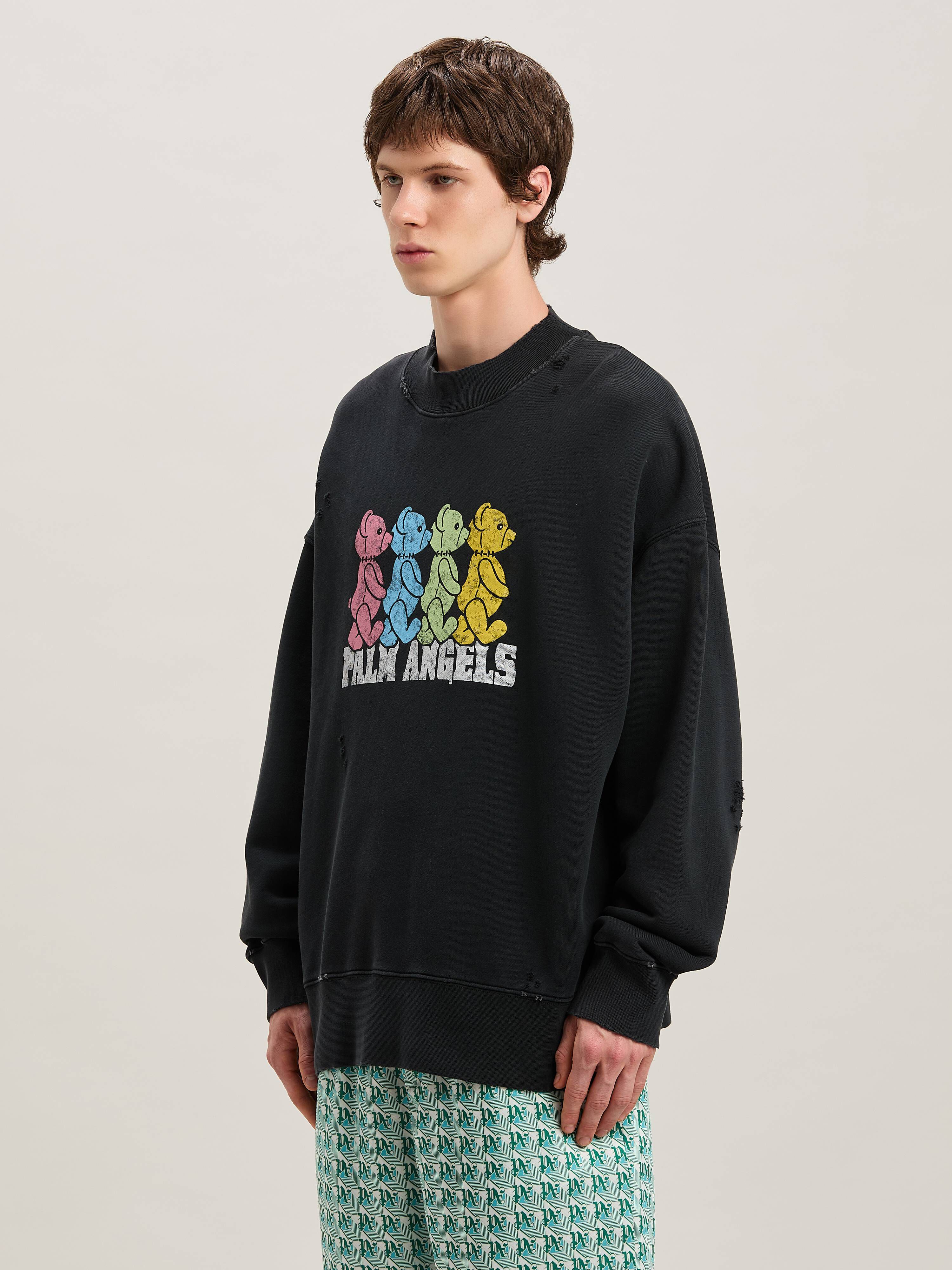 PALM ANGELS  CROSSROADS BEARS CREW BLACK - MULTICOLOR PMBA026S25FLE004