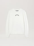 PALM ANGELS  BACK CURVED LOGO CREW OFF WHITE - BLACK PMBA080S25FLE001