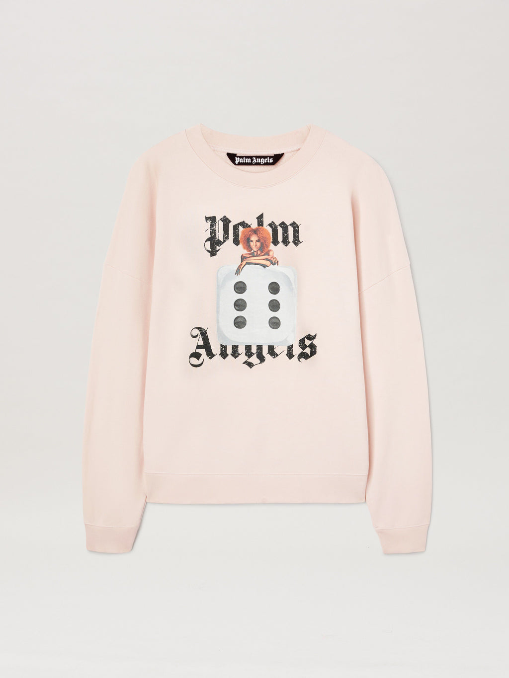 PALM ANGELS  HOLLY PIN UP CREW SOFT PINK - BLACK PMBA080S25FLE003