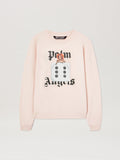 PALM ANGELS  HOLLY PIN UP CREW SOFT PINK - BLACK PMBA080S25FLE003