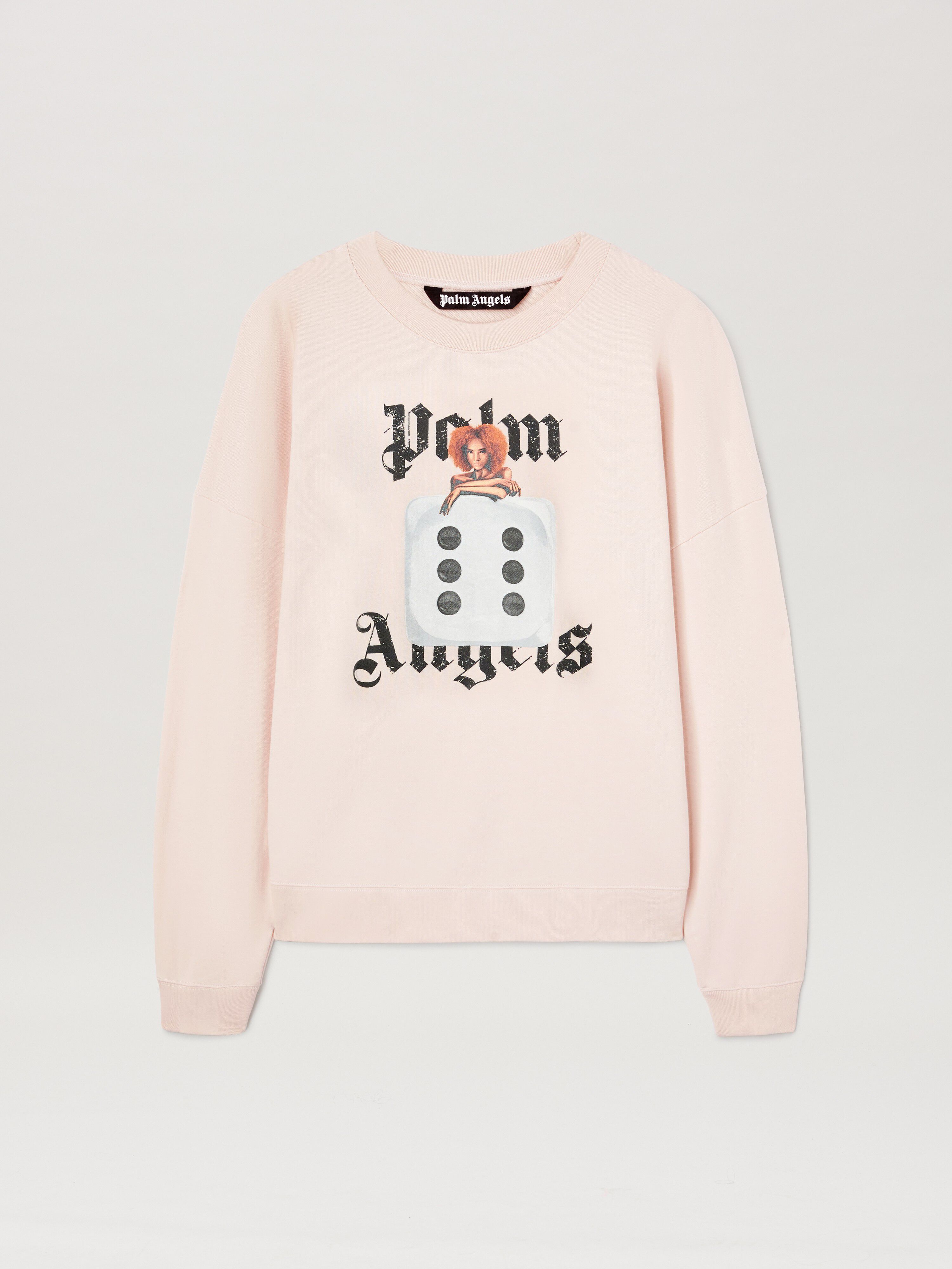 PALM ANGELS  HOLLY PIN UP CREW SOFT PINK - BLACK PMBA080S25FLE003