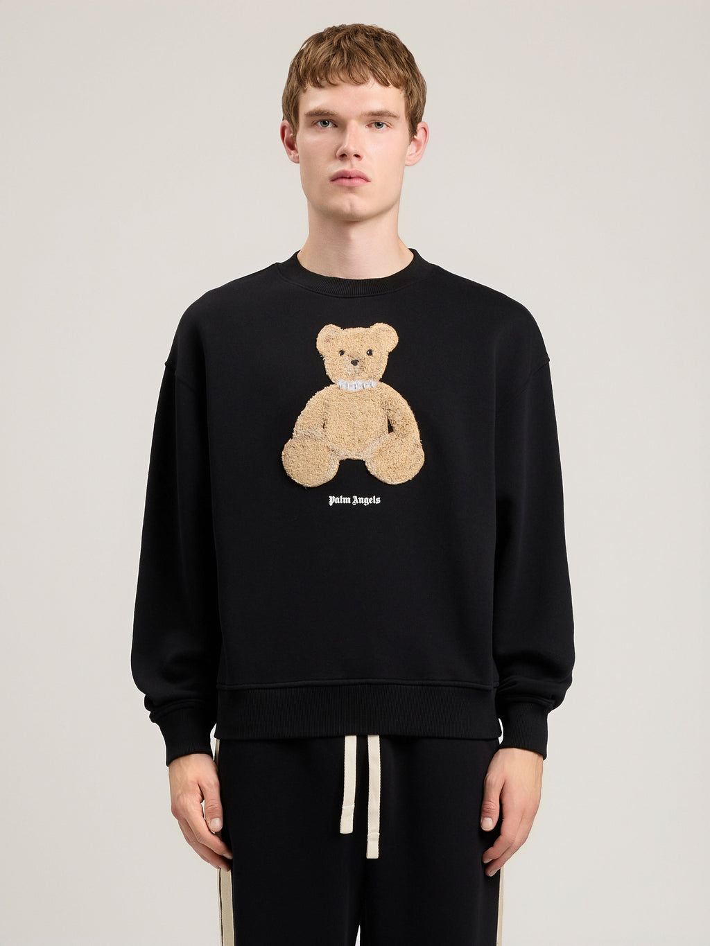 PALM ANGELS Bear Sweatshirt BLACK BROWN PMBA08HS26FLE009