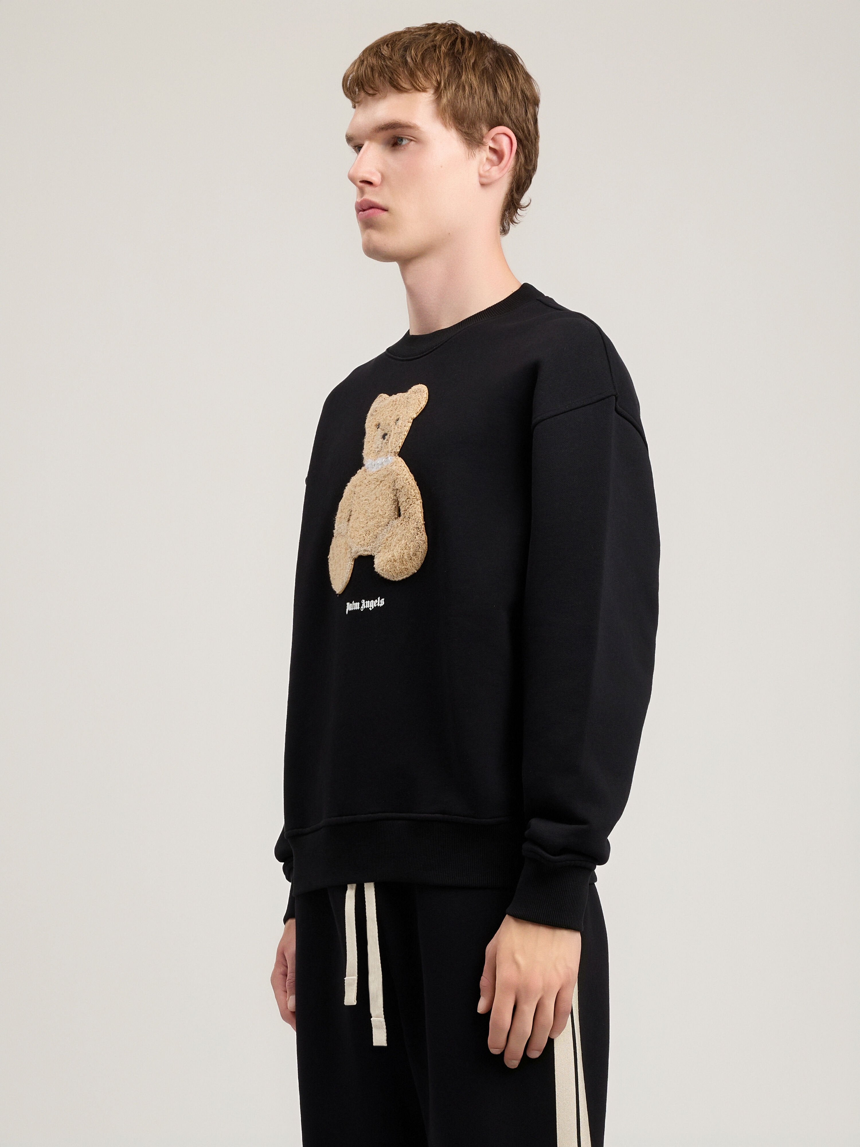 PALM ANGELS Bear Sweatshirt BLACK BROWN PMBA08HS26FLE009