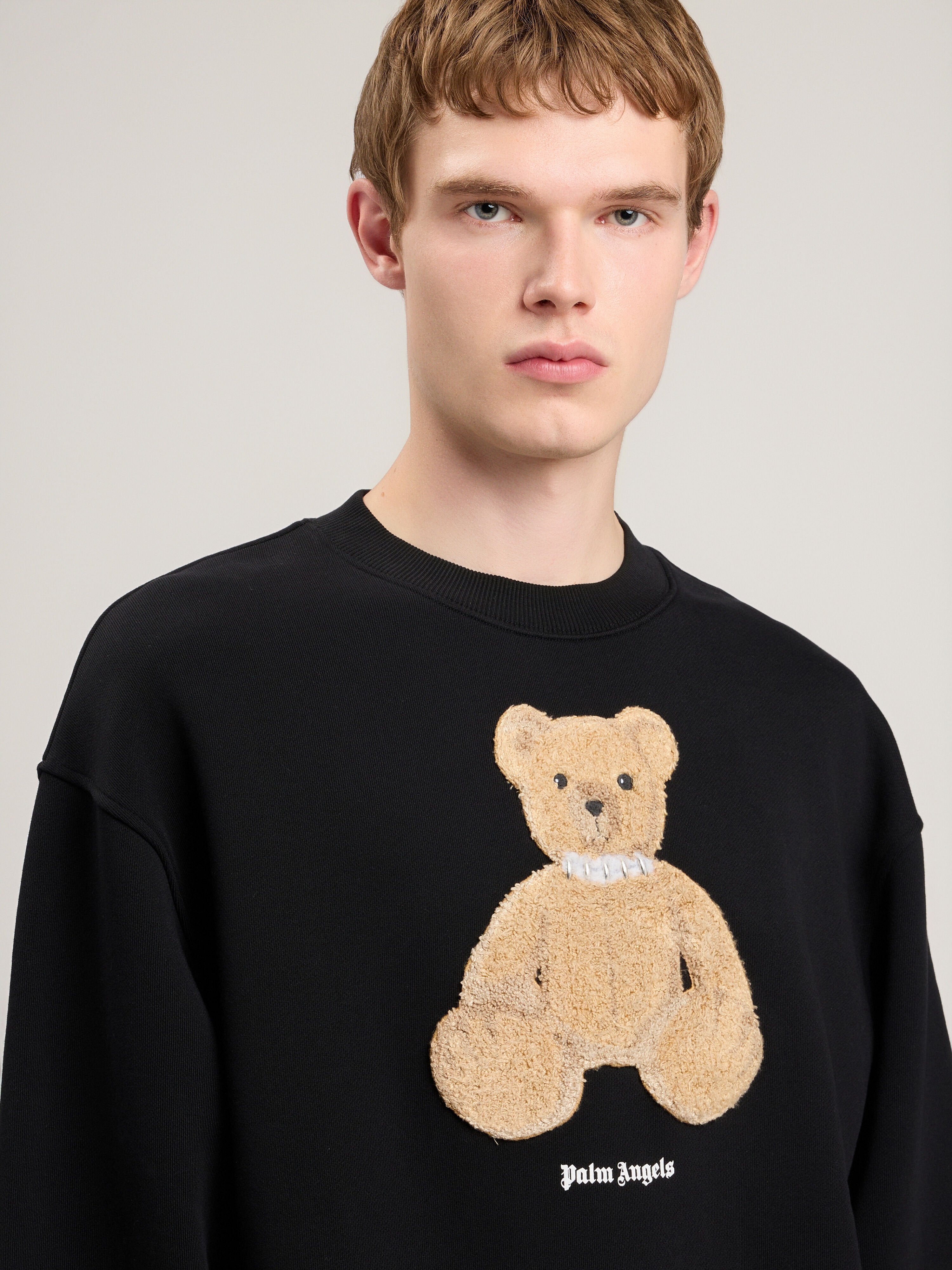 PALM ANGELS Bear Sweatshirt BLACK BROWN PMBA08HS26FLE009
